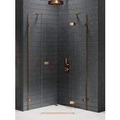 New Trendy Avexa Copper Brushed cabine de douche 90x90 cm cuivre brossé/verre transparent EXK-3821