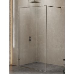 New Trendy Avexa Gunmetal Brushed paroi de douche walk-in 80 cm graphite brossé/verre transparent EXK-3510