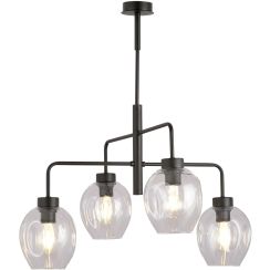Emibig Lukka plafonnier 4x15 W noir-transparent 1164/4