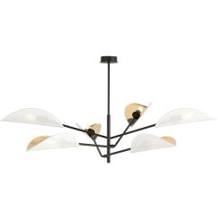 Emibig Vene plafonnier 6x10 W blanc-noir-doré 1159/6