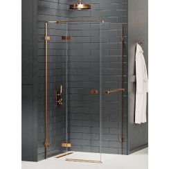 New Trendy Avexa Copper Brushed cabine de douche 110x90 cm rectangulaire cuivre brossé/verre transparent EXK-3615