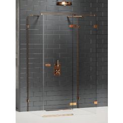 New Trendy Avexa Copper Brushed cabine de douche 90x80 cm rectangulaire cuivre brossé/verre transparent EXK-3722