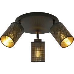 Emibig Bronx plafonnier 3x15 W noir-doré 1152/4PREM