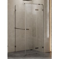 New Trendy Avexa kabina prysznicowa 120x80 cm prostokątna prawa gunmetal szczotkowany/szkło przezroczyste EXK-3313