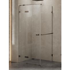 New Trendy Avexa kabina prysznicowa 120x110 cm prostokątna lewa gunmetal szczotkowany/szkło przezroczyste EXK-3286