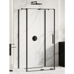 New Trendy Smart Black kabina prysznicowa 130x80 cm prostokątna przyścienna czarny mat/szkło przezroczyste EXK-4183