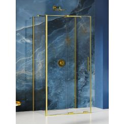 New Trendy Smart Light Gold kabina prysznicowa 130x100 cm prostokątna przyścienna jasnozłoty/szkło przezroczyste EXK-4289