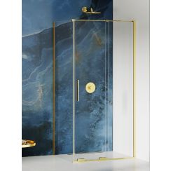 New Trendy Smart Light Gold kabina prysznicowa 140x90 cm prostokątna złoty połysk/szkło przezroczyste EXK-4249