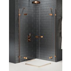New Trendy Avexa Copper Brushed cabine de douche 90x80 cm rectangulaire cuivre brossé/verre transparent EXK-3666