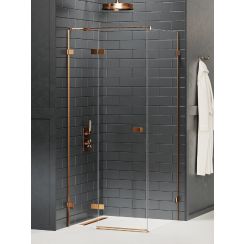 New Trendy Avexa Copper Brushed cabine de douche 100x90 cm rectangulaire cuivre brossé/verre transparent EXK-3554