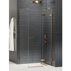 New Trendy Avexa Copper Brushed cabine de douche 80x70 cm rectangulaire cuivre brossé/verre transparent EXK-3575
