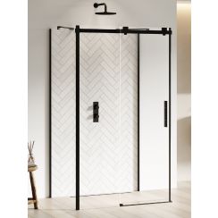 New Trendy Softi Black cabine de douche 100x80 cm rectangulaire noir mat/verre transparent EXK-3990