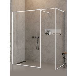 New Trendy New Modus White kabina prysznicowa walk-in 130x100 cm prostokątna biały mat/szkło przezroczyste EXK-2320