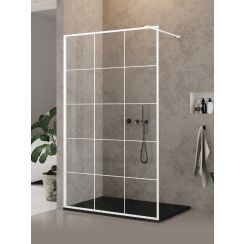 New Trendy New Modus White ścianka prysznicowa walk-in 140 cm biały mat/szkło ze wzorem EXK-2218