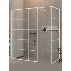 New Trendy New Modus White kabina prysznicowa walk-in 150x90 cm prostokątna biały mat/szkło ze wzorem EXK-2310