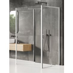 New Trendy Prime cabine de douche 110x100 cm rectangulaire chrome brillant/verre transparent K-1582