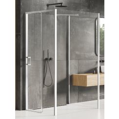 New Trendy Prime cabine de douche 110x110 cm carrée chrome brillant/verre transparent K-1596