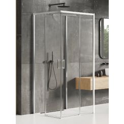 New Trendy Prime cabine de douche 90x90 cm carrée chrome brillant/verre transparent K-0902