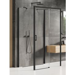 New Trendy Prime Black kabina prysznicowa 130x100 cm prostokątna przyścienna prawa czarny mat/szkło przezroczyste K-0951