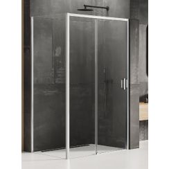 New Trendy Prime cabine de douche 100x100 cm carrée chrome brillant/verre transparent K-1199