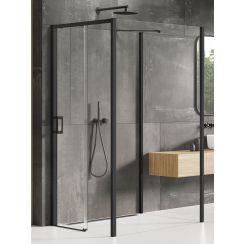 New Trendy Prime Black kabina prysznicowa 120x120 cm kwadratowa przyścienna prawa czarny mat/szkło przezroczyste K-1623
