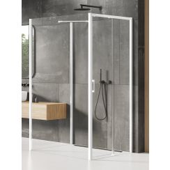 New Trendy Prime White kabina prysznicowa 120x90 cm prawa biały mat/szkło przezroczyste K-1082