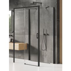 New Trendy Prime Black kabina prysznicowa 160x80 cm prostokątna przyścienna lewa czarny mat/szkło przezroczyste K-0933