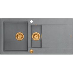 Quadron Evan évier graniteq 100x50 cm gris/graphite/onyx HQE5510050U5_PVDC1_P2O
