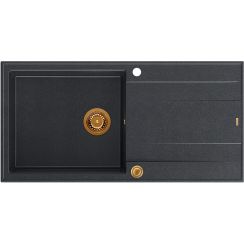 Quadron Evan évier graniteq 100x50 cm noir HCQE10050U8_PVDC1_P2O