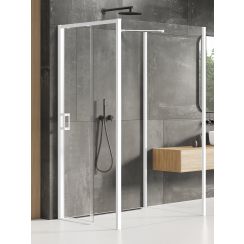 New Trendy Prime White cabine de douche 110x100 cm rectangulaire blanc mat/verre transparent K-1630