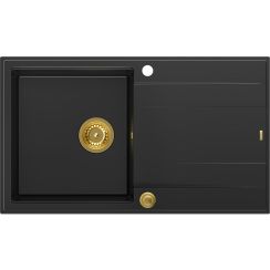 Quadron Evan évier graniteq 86x50 cm noir HCQE8650U7_PVDG1_P2O