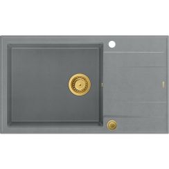 Quadron Evan évier graniteq 86x50 cm gris/graphite/onyx HCQE58650U5_PVDG1_P2O