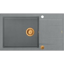 Quadron Evan évier graniteq 86x50 cm gris/graphite/onyx HCQE58650U5_PVDC1_P2O