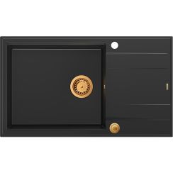 Quadron Evan évier graniteq 86x50 cm noir HCQE58650U7_PVDC1_P2O