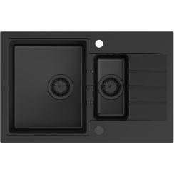 Quadron Peter évier graniteq 78x50 cm noir HCQP57850BLM_PC