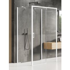 New Trendy Prime White kabina prysznicowa 130x80 cm prostokątna biały mat/szkło przezroczyste K-1045