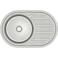 Quadron Tom 211 évier en acier inoxydable avec siphon 77x50 cm acier HD211SAT7750