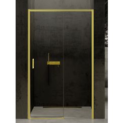 New Trendy Prime Light Gold porte de douche 100 cm coulissant doré brillant/verre transparent D-0421A
