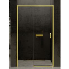 New Trendy Prime Light Gold porte de douche 110 cm coulissant doré brillant/verre transparent D-0422A