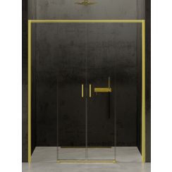 New Trendy Prime Light Gold porte de douche 150 cm coulissant doré brillant/verre transparent D-0444A