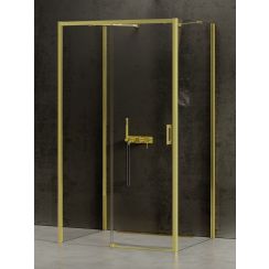 New Trendy Prime Light Gold kabina prysznicowa 130x100 cm prostokątna przyścienna lewa złoty/szkło przezroczyste K-1115