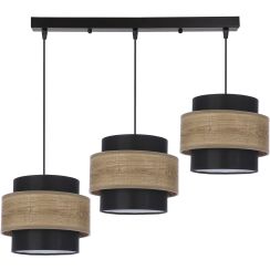 Candellux Twin lampe suspendue 3x40 W noir-bois-marron 33-17895
