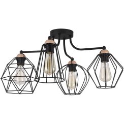 TK Lighting Galaxy plafonnier 4x15 W noir-cuivre 1645