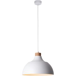 TK Lighting Cap lampe suspendue 1x15 W blanc-bois 2070