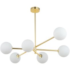 TK Lighting Sarius plafonnier 6x6 W blanc-doré 4736