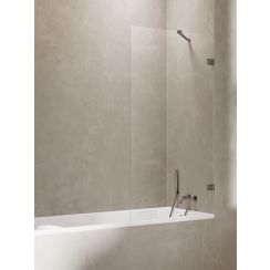 New Trendy Avexa Gunmetal Brushed paroi de baignoire 100 cm monobloc marron brossé/verre transparent EXK-3520-WP