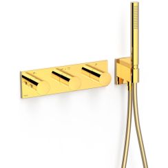 Tres B-System mitigeur bain-douche encastrée avec thermostat doré 30735301OR