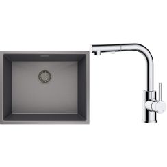 Set évier en acier inoxydable Oltens Stalvask 71101300, mitigeur de cuisine Oltens Myvat 35205100