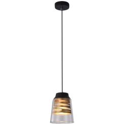 Candellux Fresno lampe suspendue 1x60 W noir-transparent-doré 31-78384