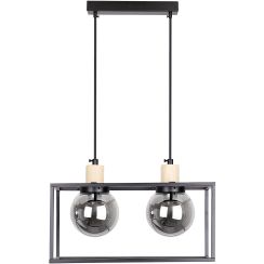 Candellux Retro lampe suspendue 2x40 W noir-fumé 32-00750